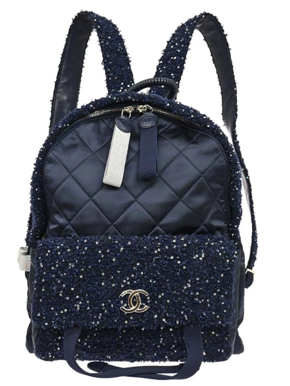 Chanel Navy Tweed Nylon